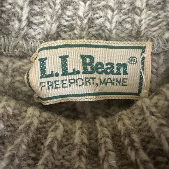 Vintage L.L.Bean Fair Isle Wool Blend Sweater Womens Small Beige - Picture 3 of 7